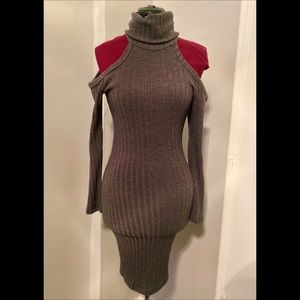 SOLD!! Olive Green Cold Shoulder Sweater Dress 🍸